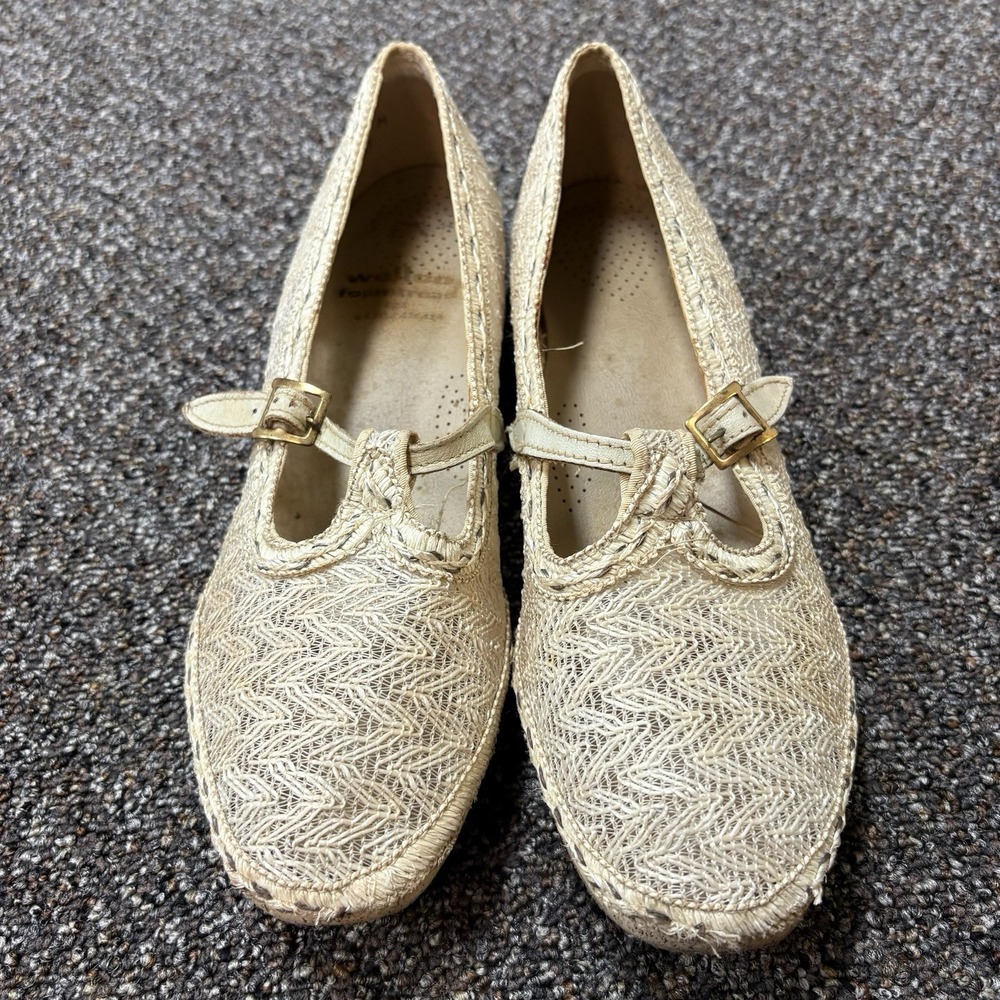 1950s True Vintage Womans Shoes Balet Flats Victorian Dress Shoes White